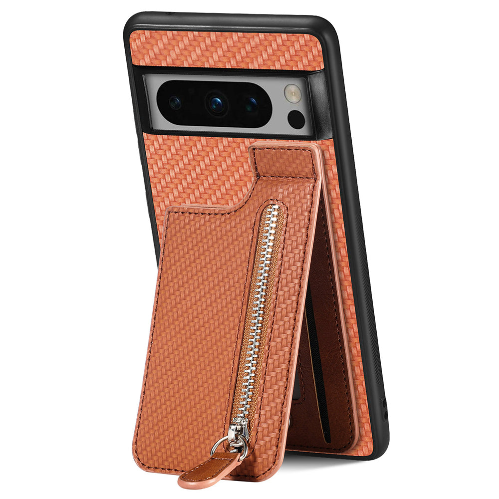 C1-03 For Google Pixel 8 Pro Case Zipper Pocket PU Leather+TPU+PC Phone Cover