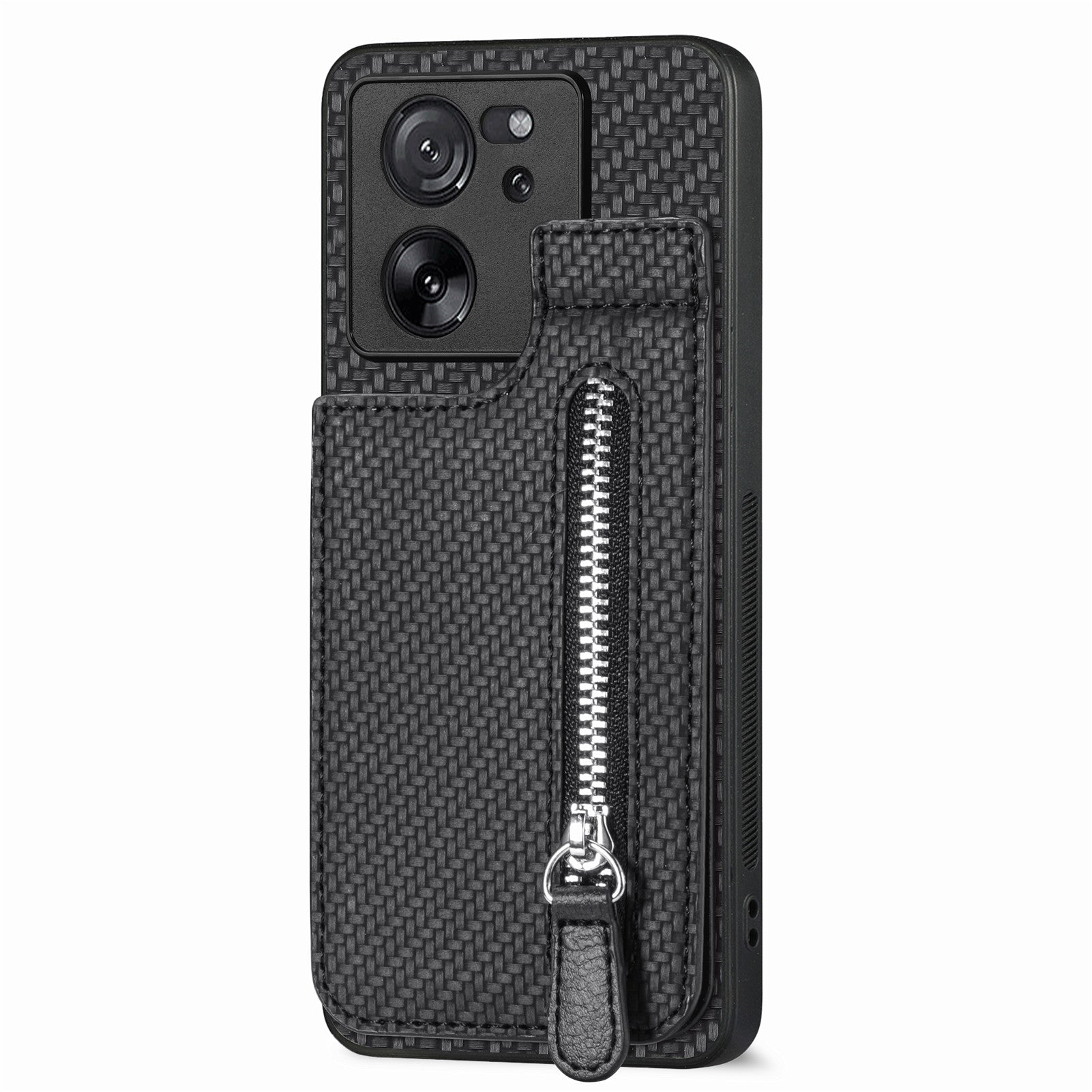 C1-03 For Xiaomi 13T / 13T Pro / Redmi K60 Ultra Case Vertical Kickstand Hybrid Phone Cover with Zipper Pocket