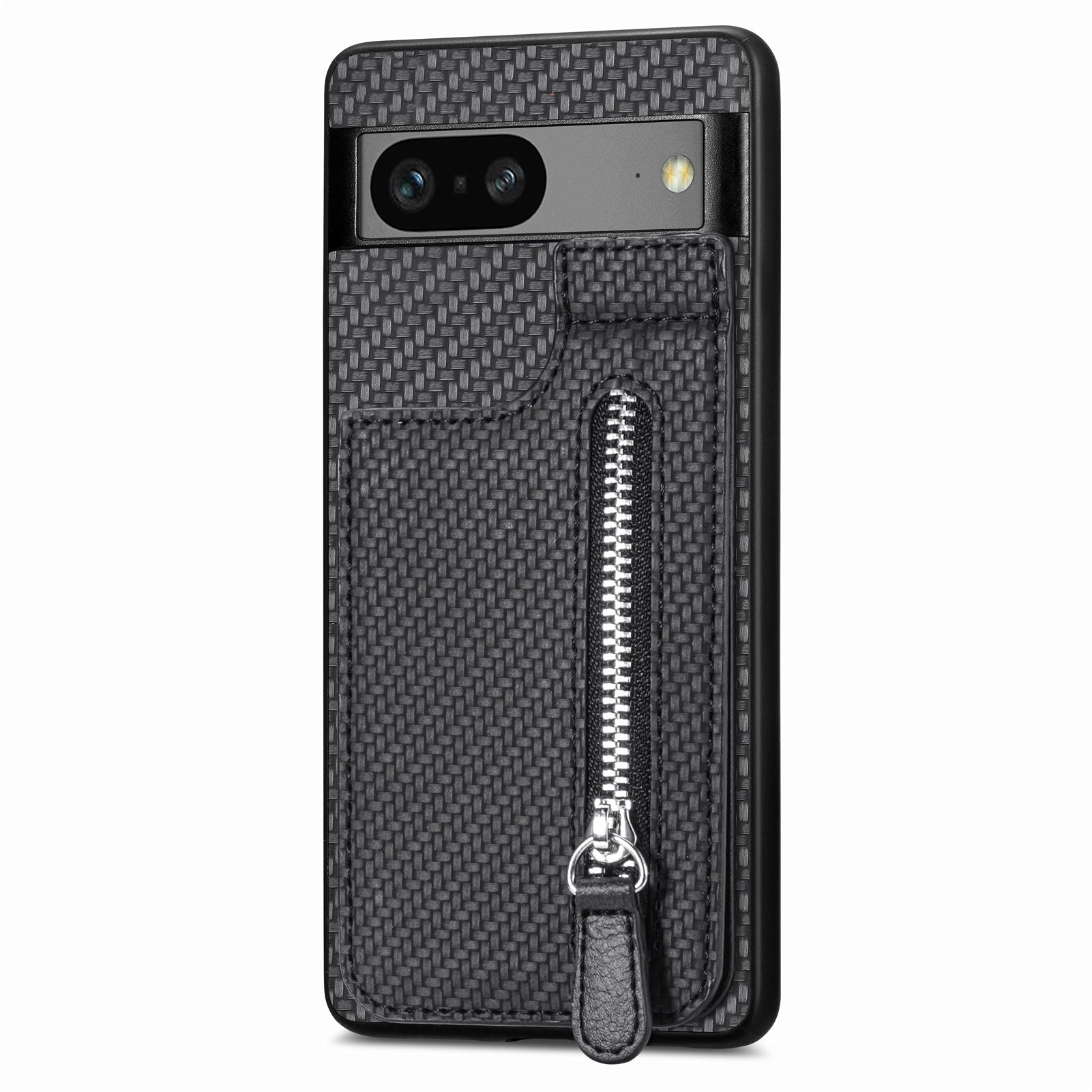 C1-03 For Google Pixel 7a Case Card Slots Vertical Kickstand Carbon Fiber Phone Cover