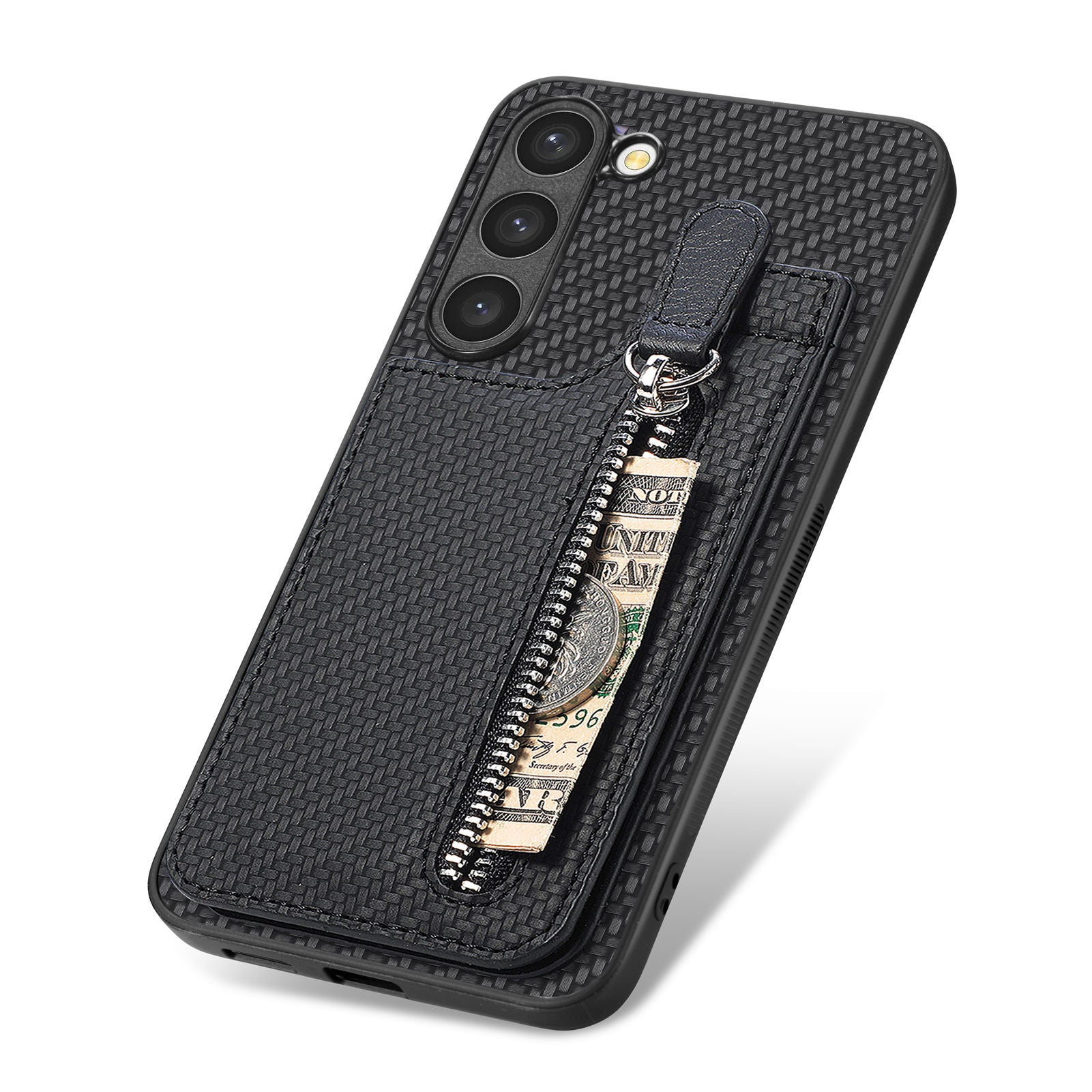 C1-03 For Samsung Galaxy S23 Case Carbon Fiber Leather Coated TPU+PC Phone Cover