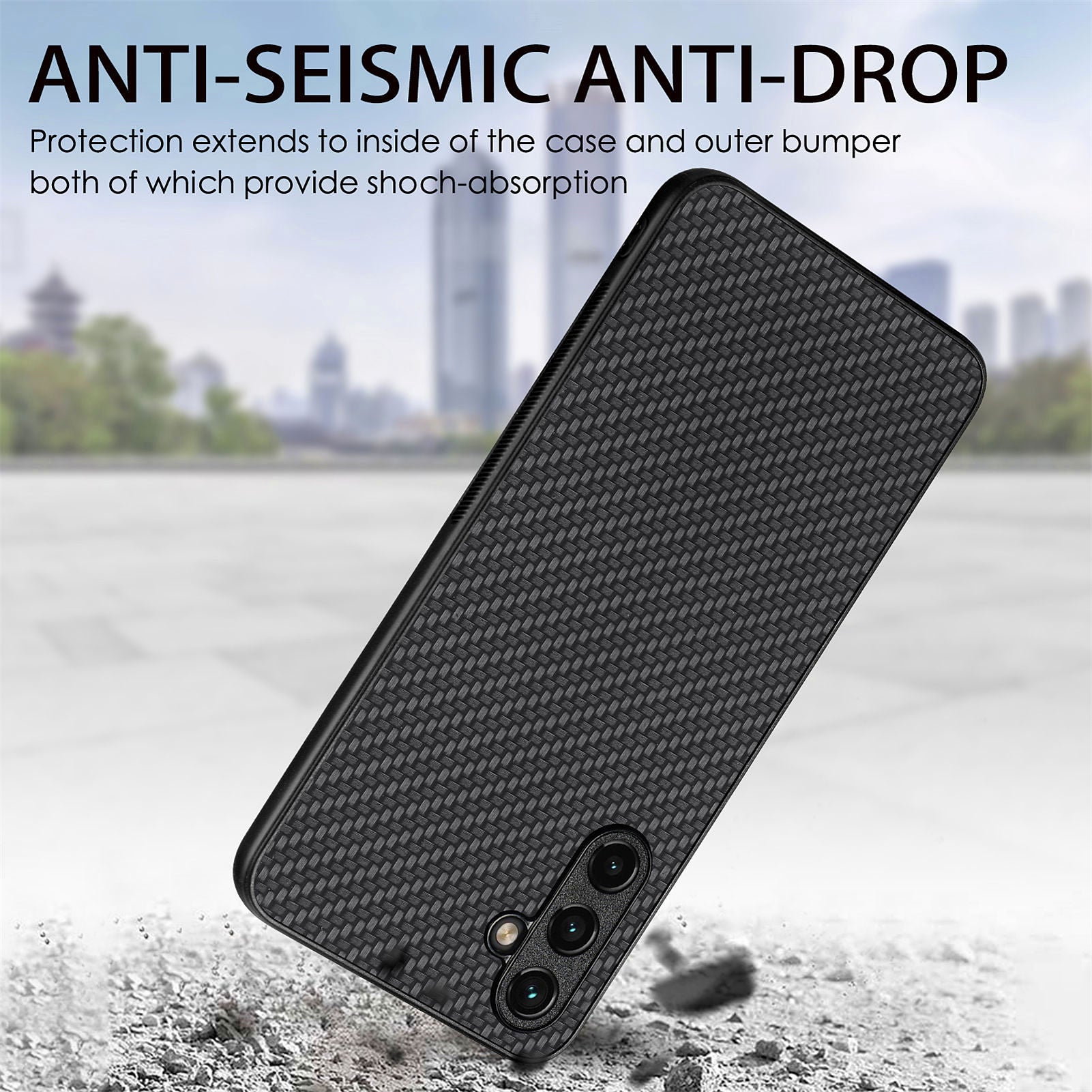 C1 for Samsung Galaxy A25 5G (Global) (161.0 x 76.5 x 8.3mm) Case Lens Protection PU Leather Back Cover