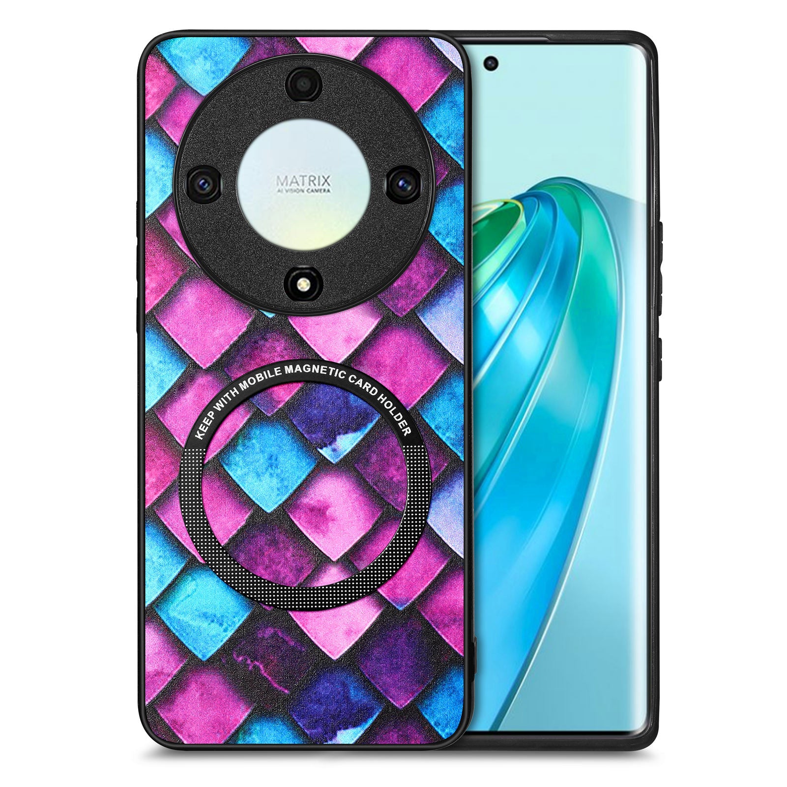 P1 for Honor X40 5G / X9a 5G / Magic5 Lite 5G Case PU Leather Pattern Printing Magnetic Back Cover