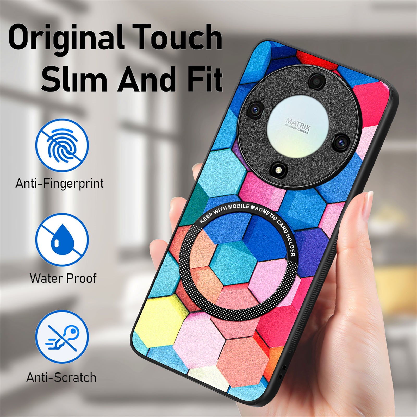 P1 for Honor X40 5G / X9a 5G / Magic5 Lite 5G Case PU Leather Pattern Printing Magnetic Back Cover