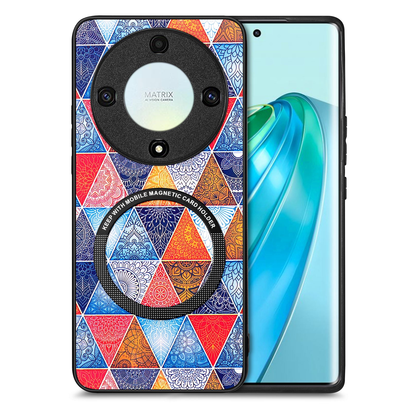 P1 for Honor X40 5G / X9a 5G / Magic5 Lite 5G Case PU Leather Pattern Printing Magnetic Back Cover