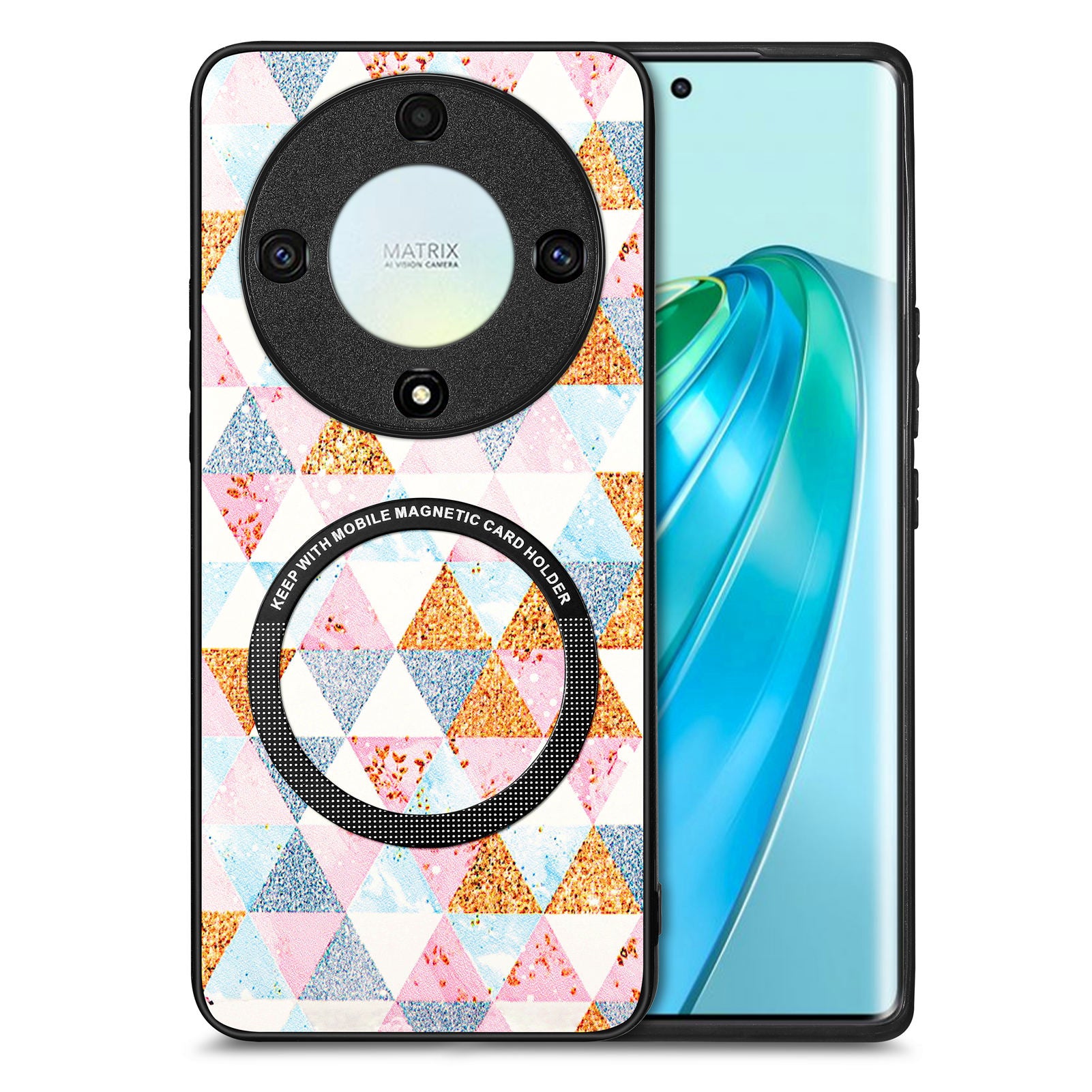 P1 for Honor X40 5G / X9a 5G / Magic5 Lite 5G Case PU Leather Pattern Printing Magnetic Back Cover