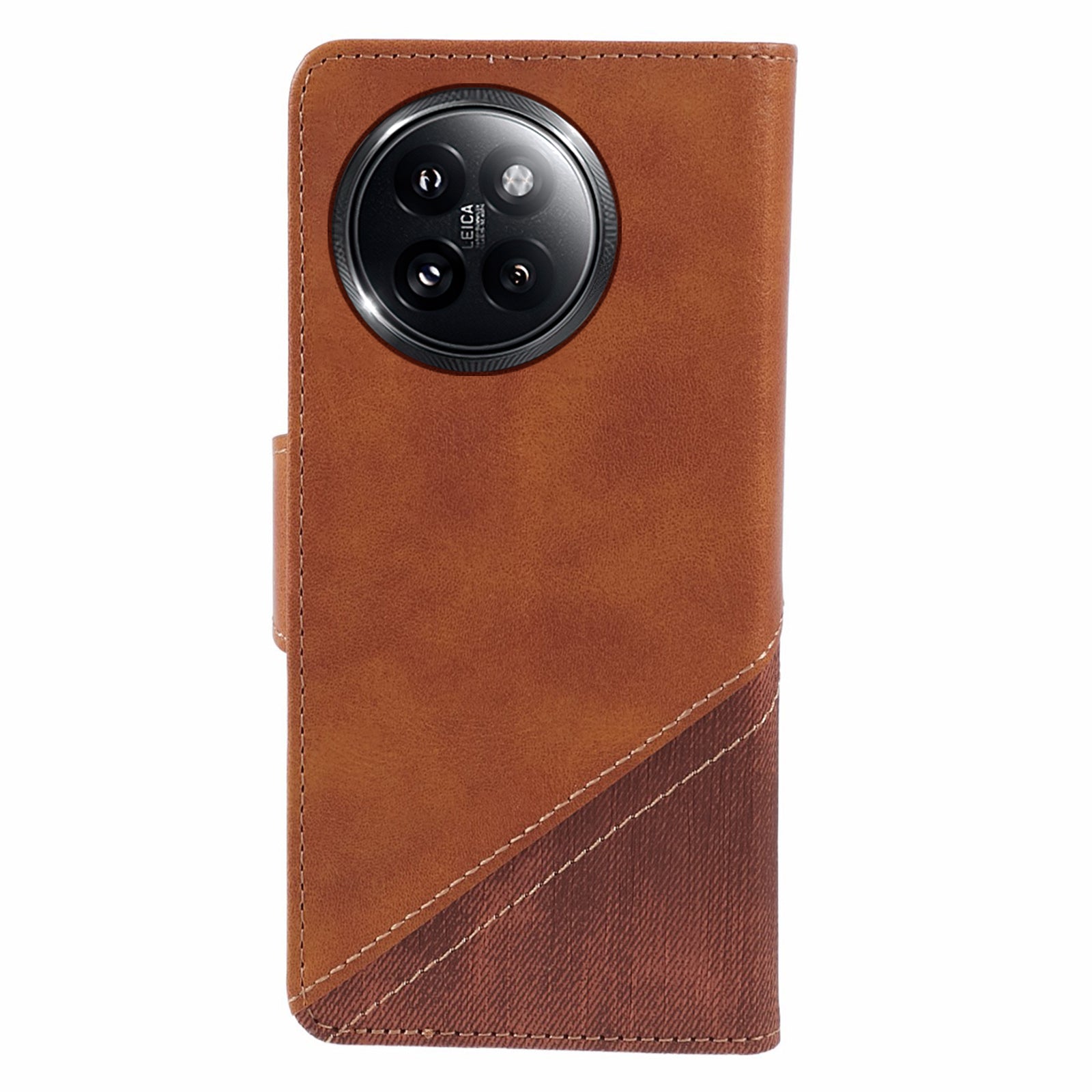 For Xiaomi Civi 4 Pro 5G Case Leather Phone Back Cover Crazy Horse Texture Splicing Design