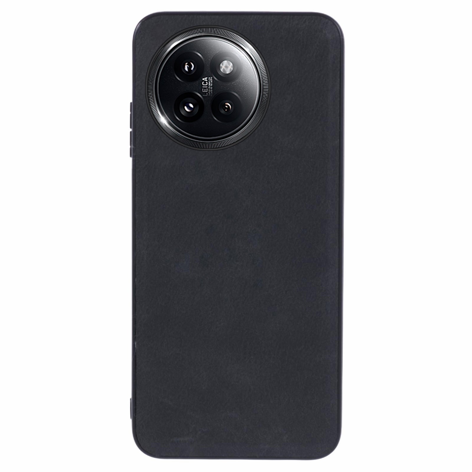 For Xiaomi Civi 4 Pro 5G Cover Retro Leather Coated PC+TPU Hybrid Phone Case Pure Color Design