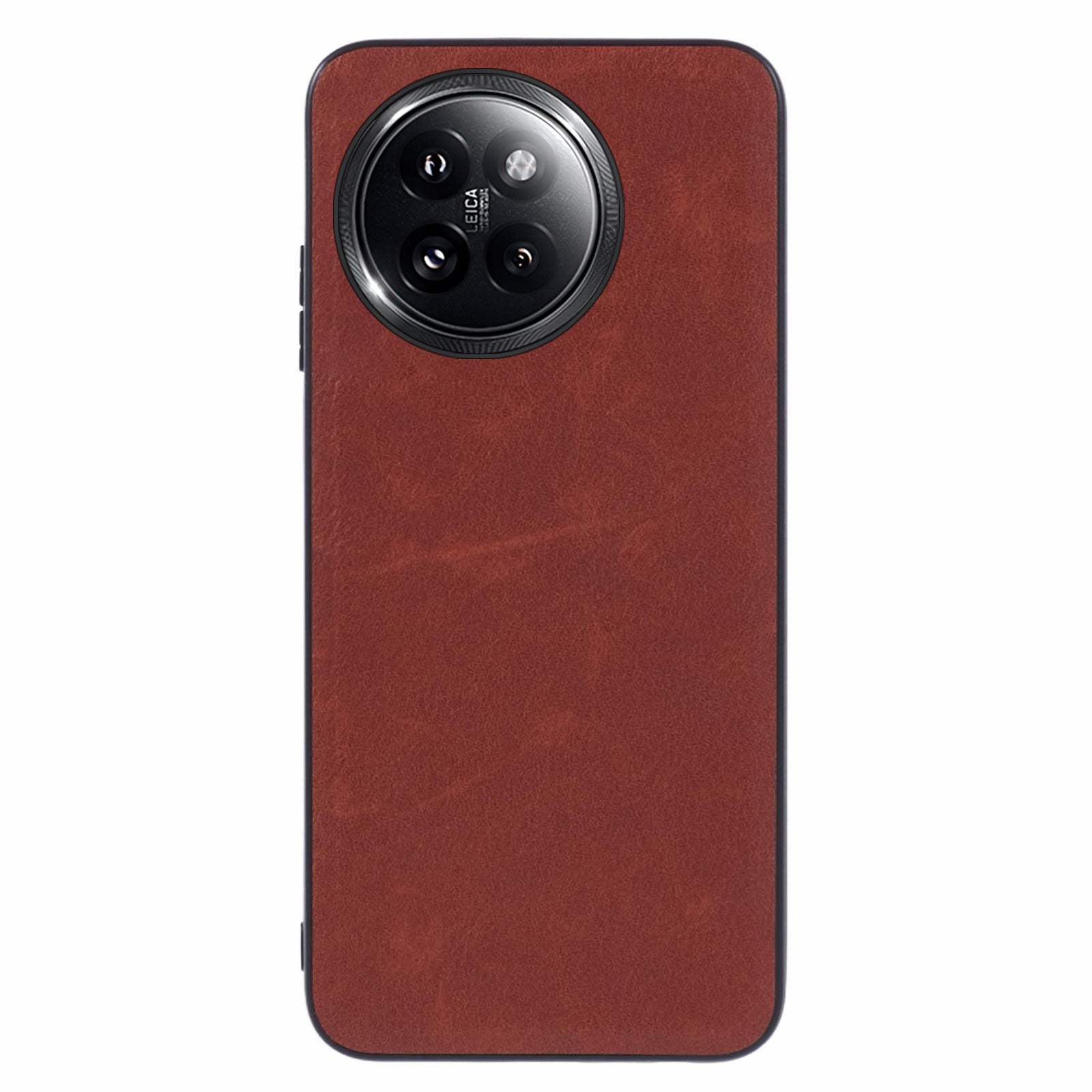 For Xiaomi Civi 4 Pro 5G Cover Retro Leather Coated PC+TPU Hybrid Phone Case Pure Color Design