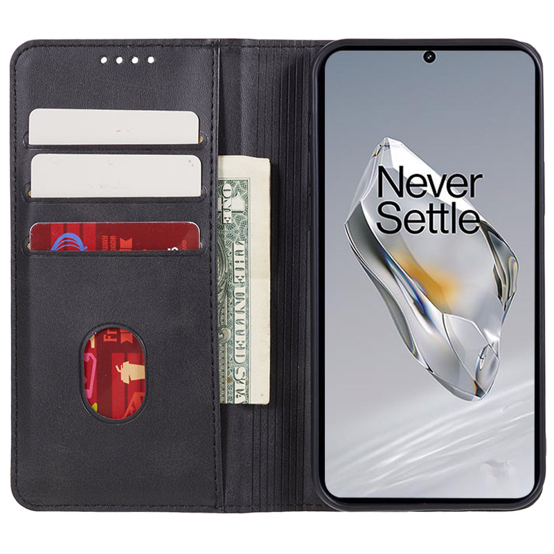 For OnePlus Nord CE4 5G Case PU Leather Wallet Cover Calf Texture Phone Shell with Magnetic Clasp