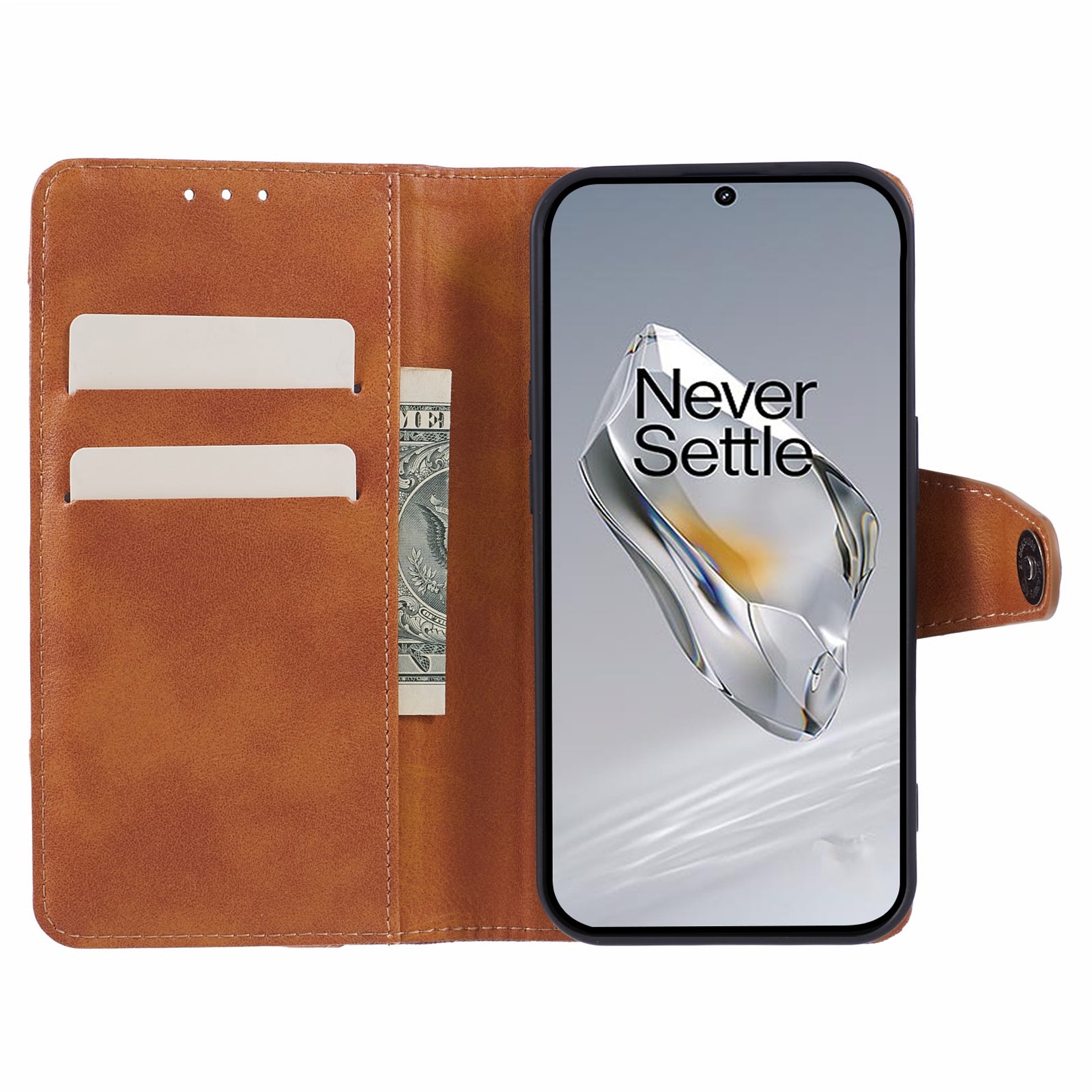 For OnePlus Nord CE4 5G Leather Phone Cover Crazy Horse Texture Phone Case Splicing Design
