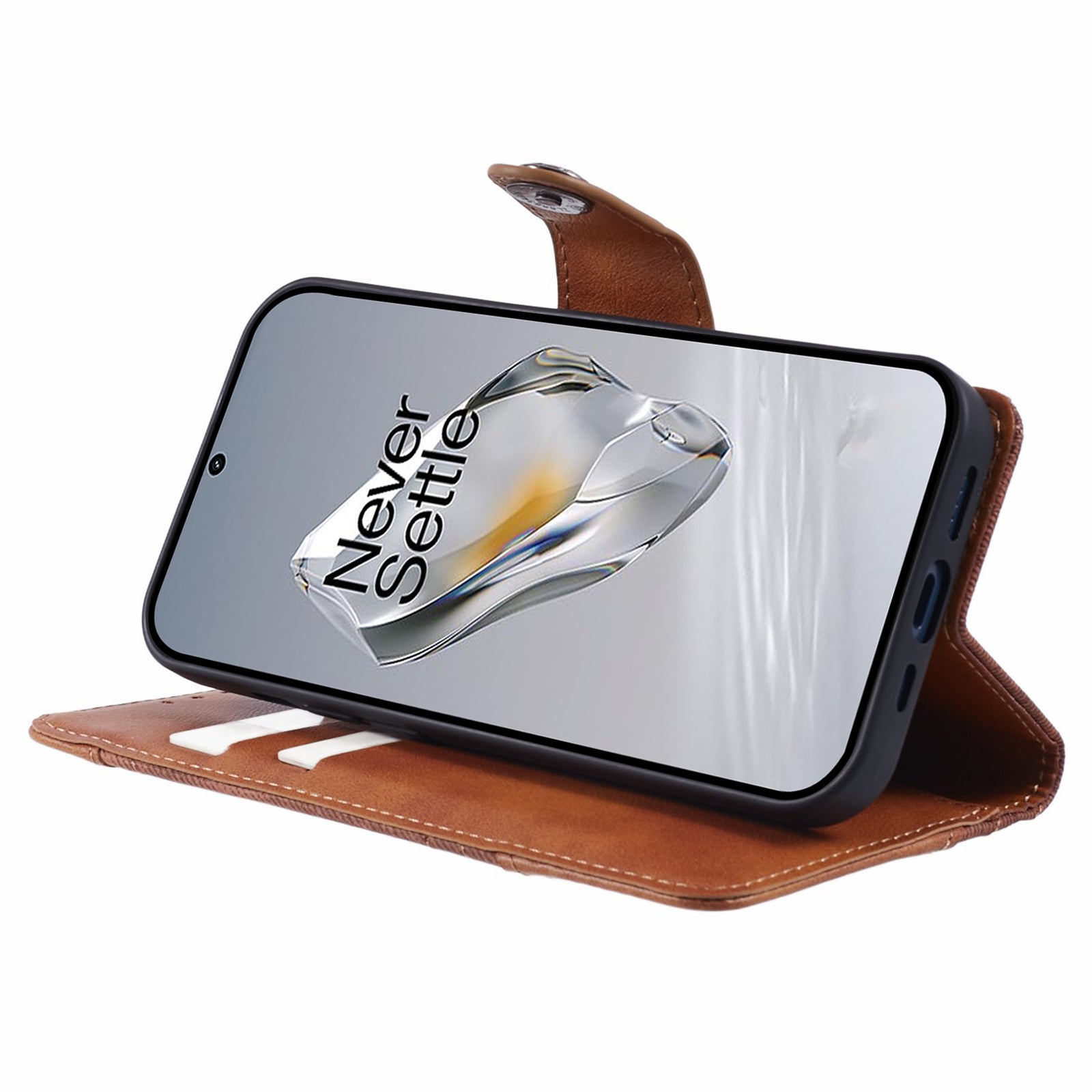 For OnePlus Nord CE4 5G Leather Phone Cover Crazy Horse Texture Phone Case Splicing Design