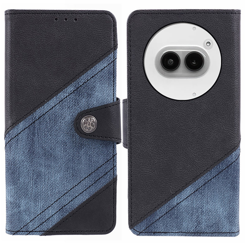 For Nothing Phone (2a) Case Crazy Horse Texture Splicing Flip Phone Wallet Cover