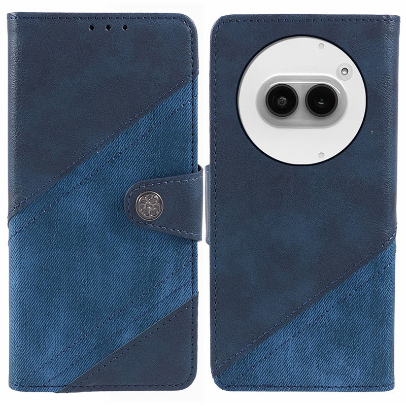 For Nothing Phone (2a) Case Crazy Horse Texture Splicing Flip Phone Wallet Cover