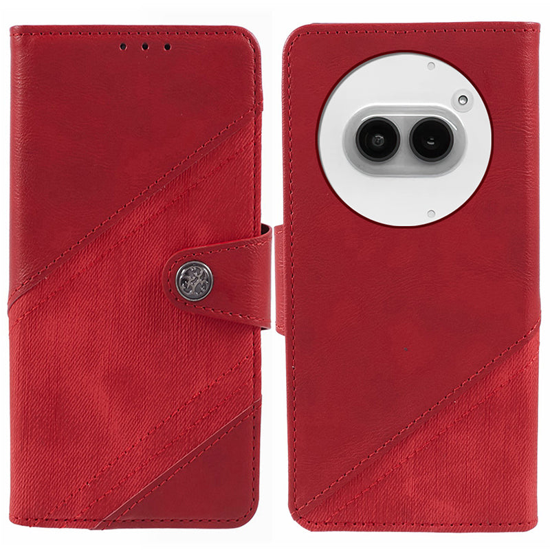 For Nothing Phone (2a) Case Crazy Horse Texture Splicing Flip Phone Wallet Cover