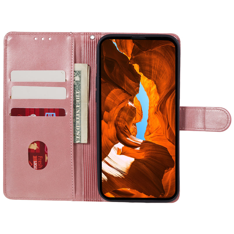 For vivo X100 5G Leather Case Calf Texture Phone Wallet Cover with Magnetic Clasp