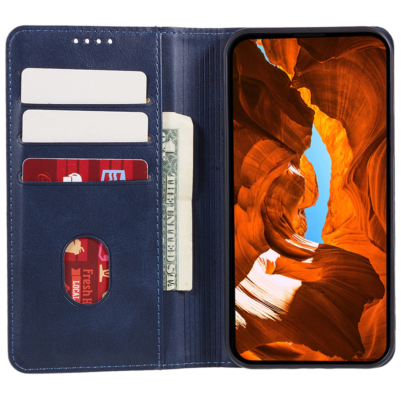 For vivo X100 5G Magnetic Case Calf Texture PU Leather Phone Cover