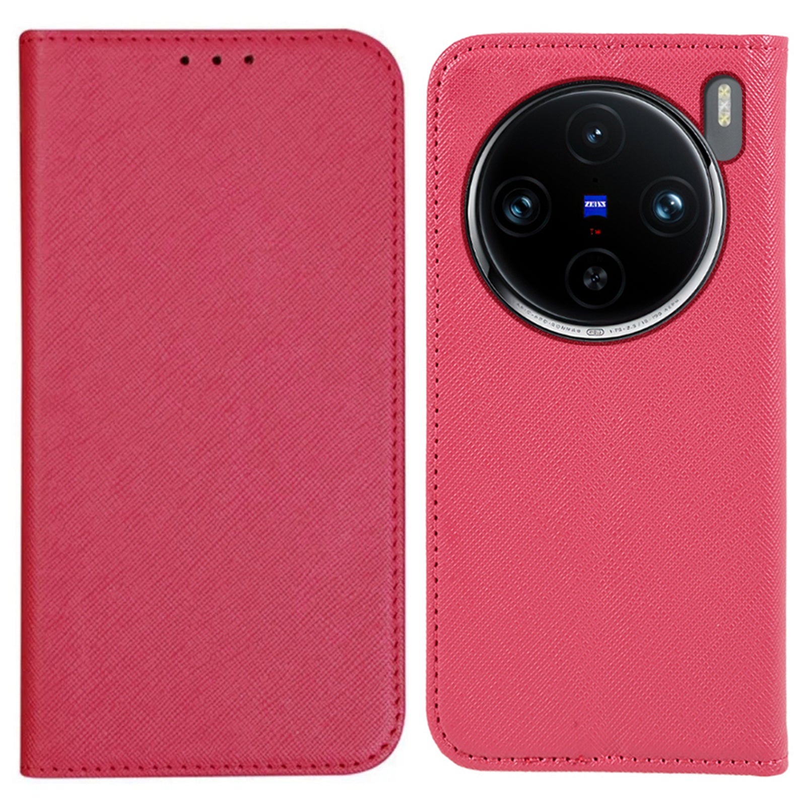 For vivo X100 5G Wallet Case Cross Texture Magnetic Closing Phone Cover