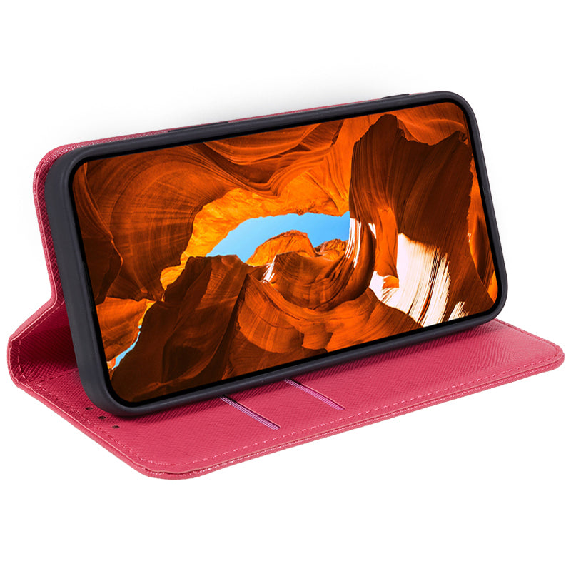 For vivo X100 5G Wallet Case Cross Texture Magnetic Closing Phone Cover