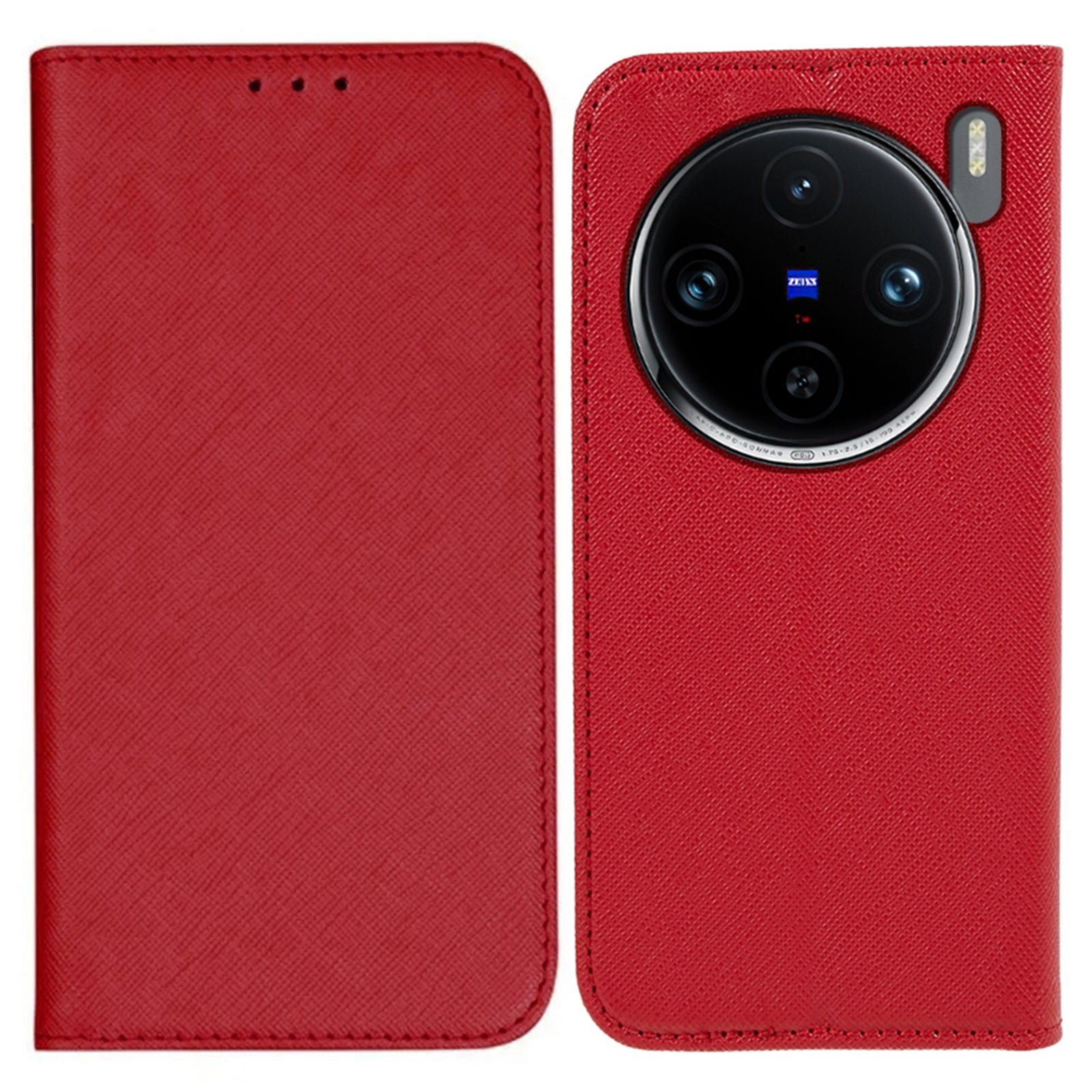 For vivo X100 5G Wallet Case Cross Texture Magnetic Closing Phone Cover