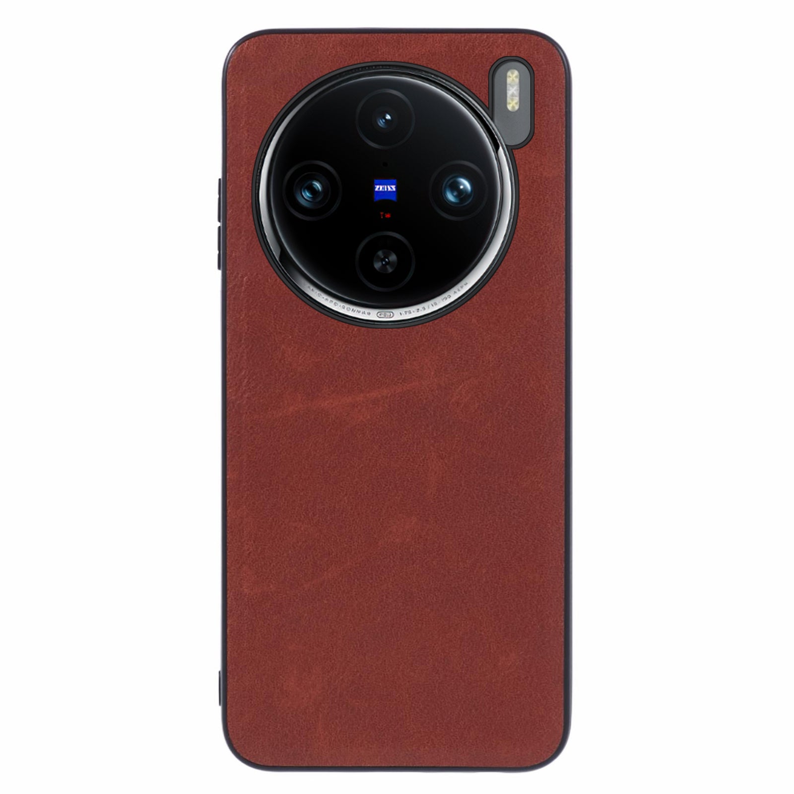 For vivo X100 5G Back Case Vintage PU Leather Coated PC+TPU Phone Cover