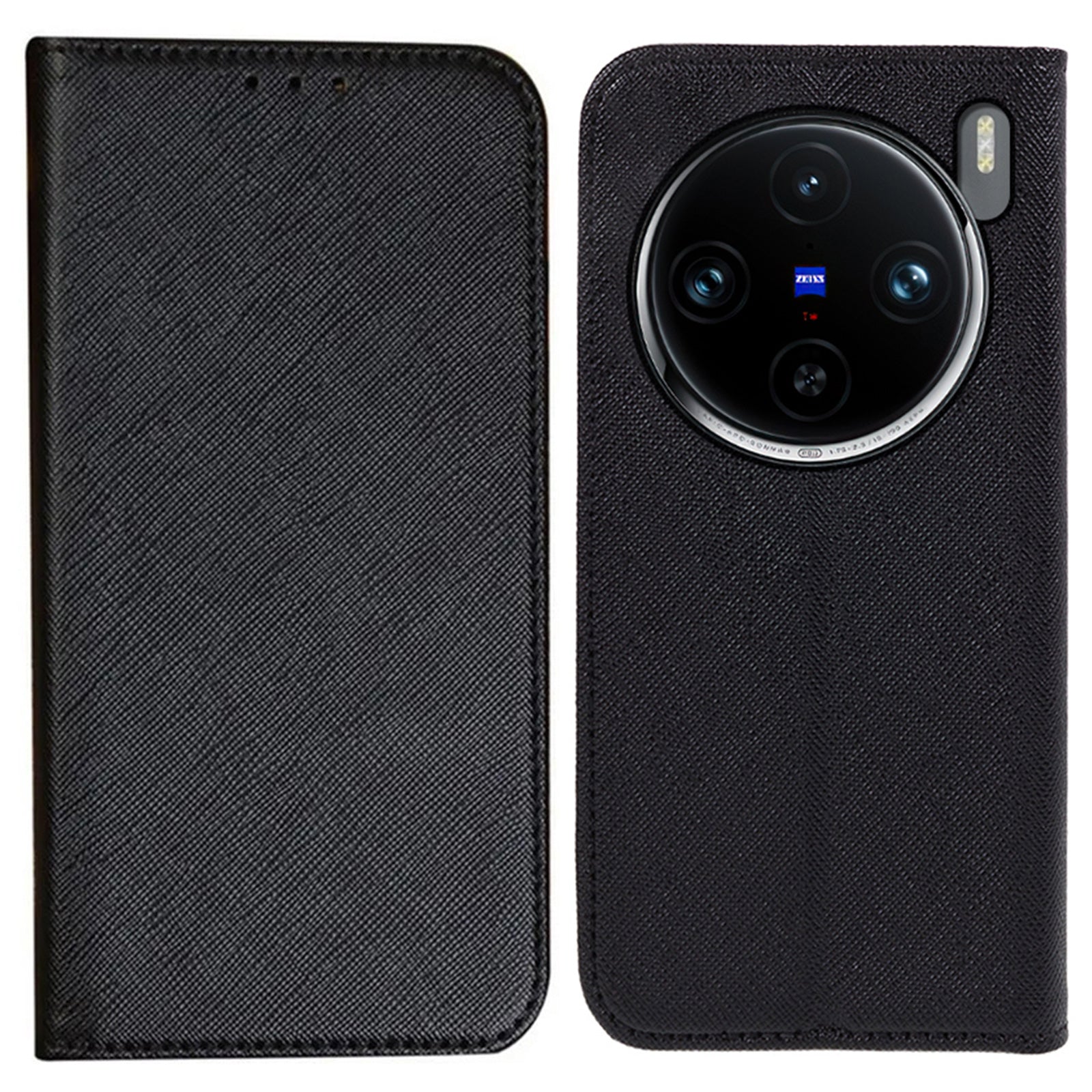 For vivo X100 Pro 5G Case Cross Texture Leather Wallet Phone Cover Magnetic Closing