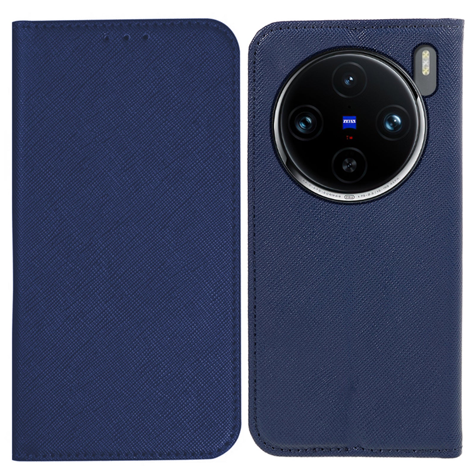 For vivo X100 Pro 5G Case Cross Texture Leather Wallet Phone Cover Magnetic Closing