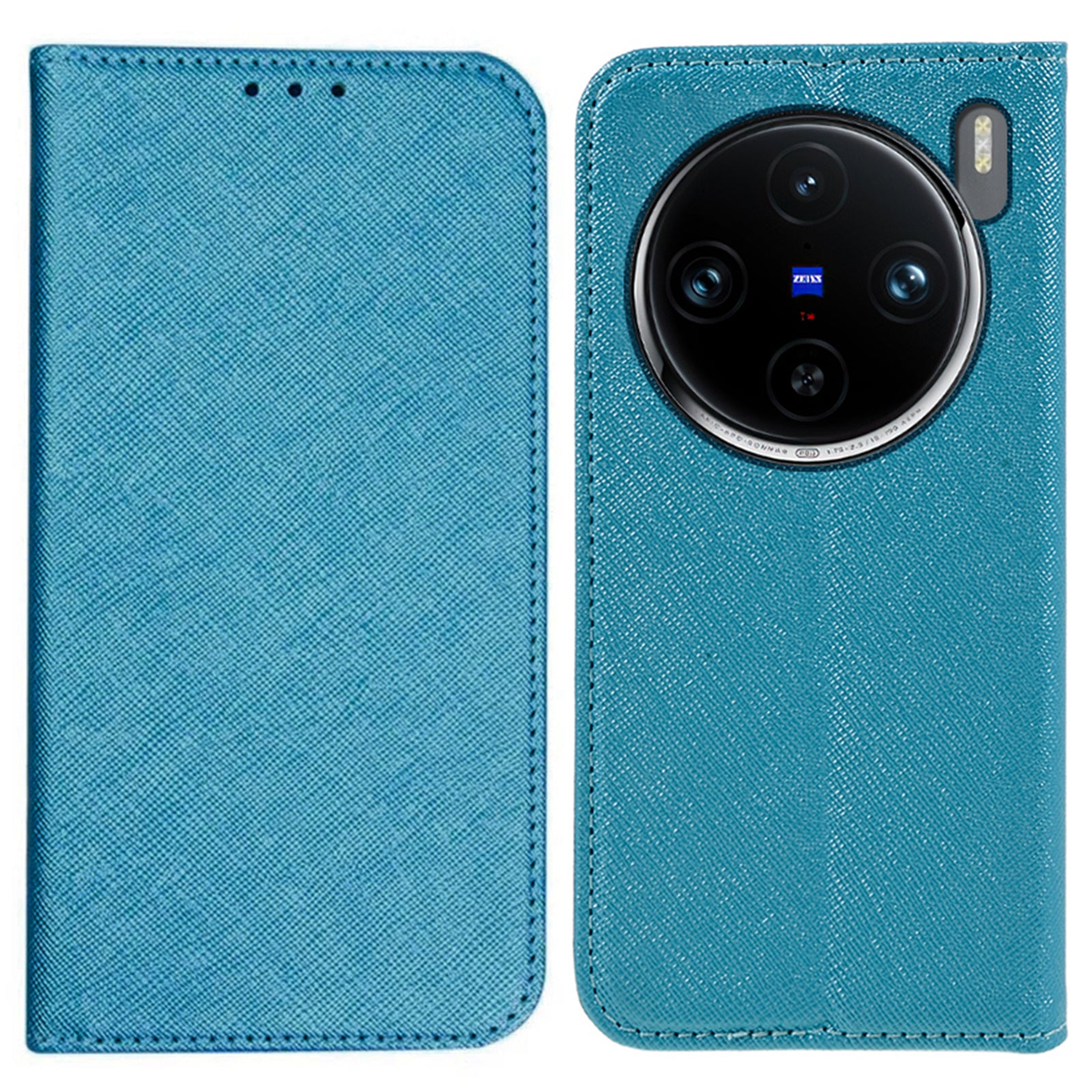 For vivo X100 Pro 5G Case Cross Texture Leather Wallet Phone Cover Magnetic Closing