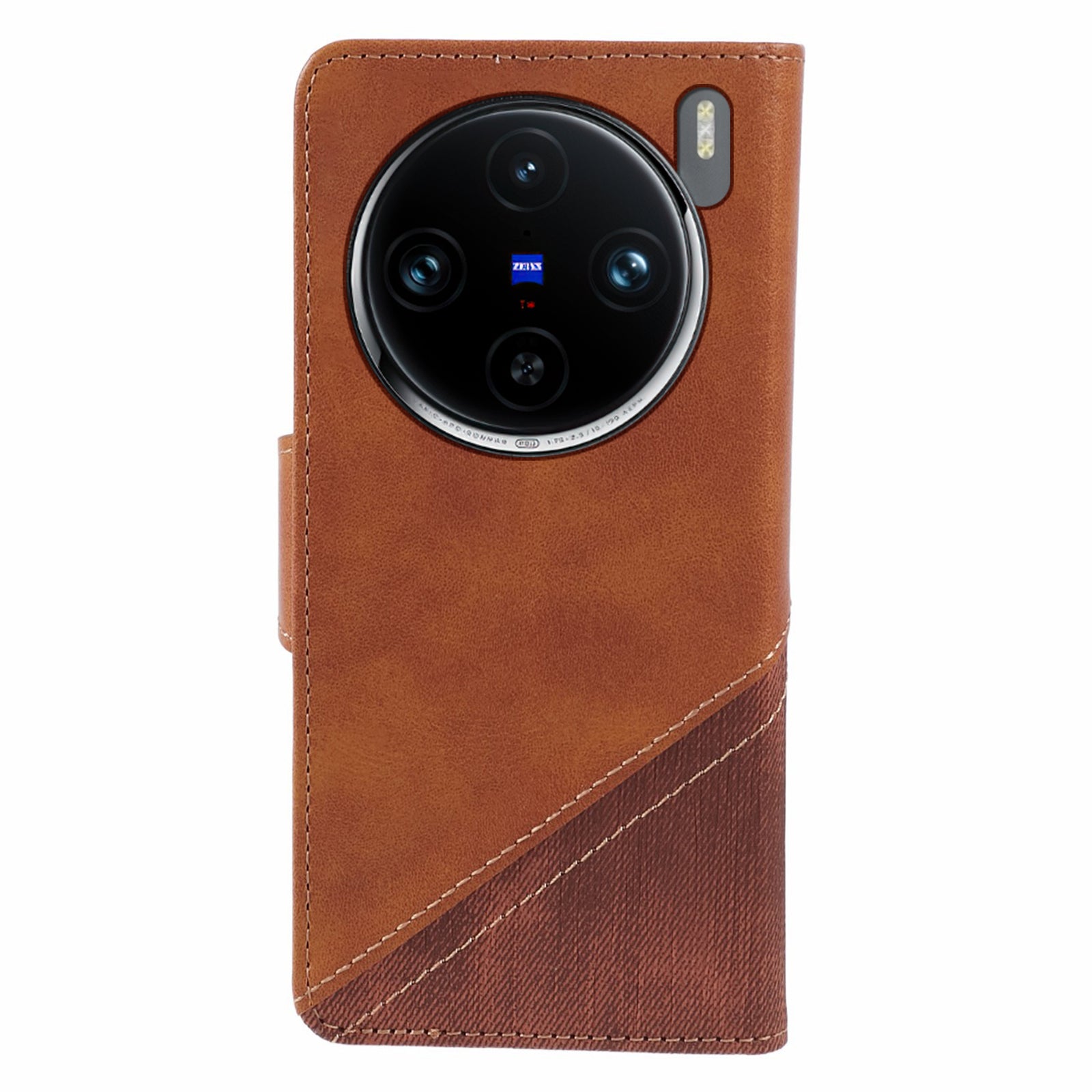 For vivo X100 Pro 5G Wallet Case Crazy Horse Texture Splicing Leather Flip Phone Cover