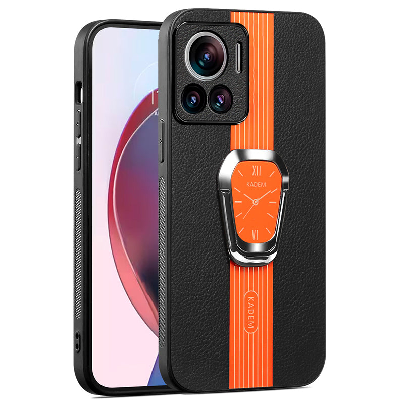 KADEM For Motorola Edge 30 Ultra 5G / Moto X30 Pro 5G Kickstand PU+TPU+Acrylic Phone Cover Anti-Scratch Shell