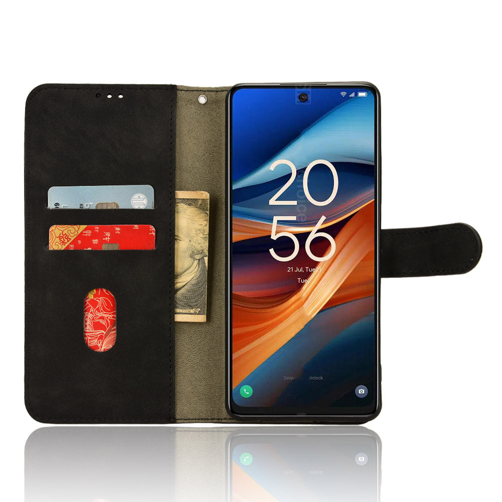 For TCL 50 SE Case PU Leather Folio Stand View Phone Cover Skin-touch