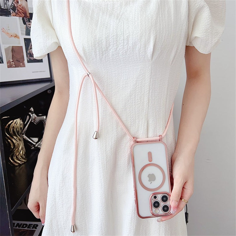 For iPhone 13 Pro Case Compatible with MagSafe TPU Crossbody Phone Cover
