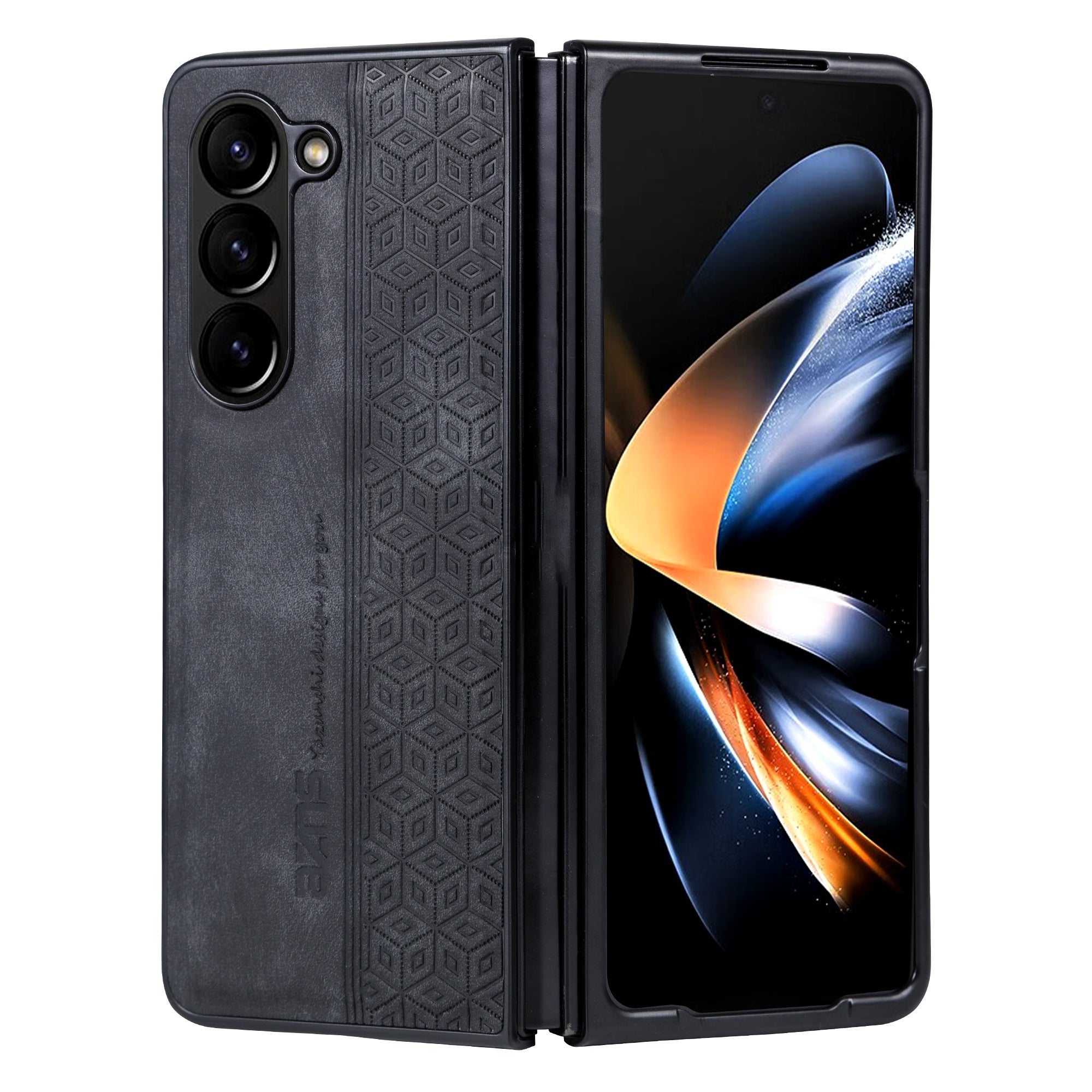 AZNS For Samsung Galaxy Z Fold6 5G Case PU Leather+Hard PC Non-Slip Grip Phone Cover
