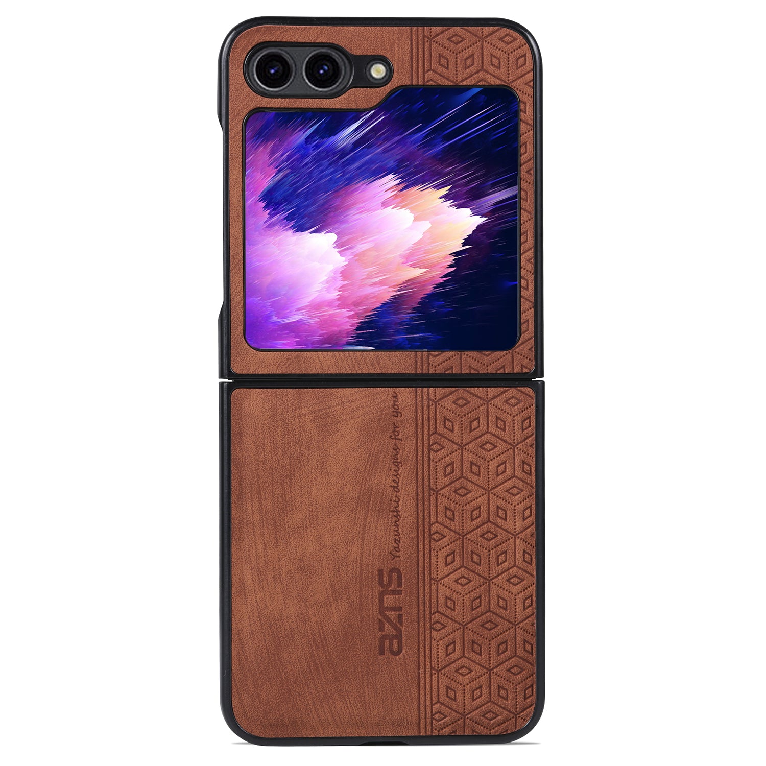 AZNS For Samsung Galaxy Z Flip6 5G Case PU Leather Coated PC Hard Phone Cover