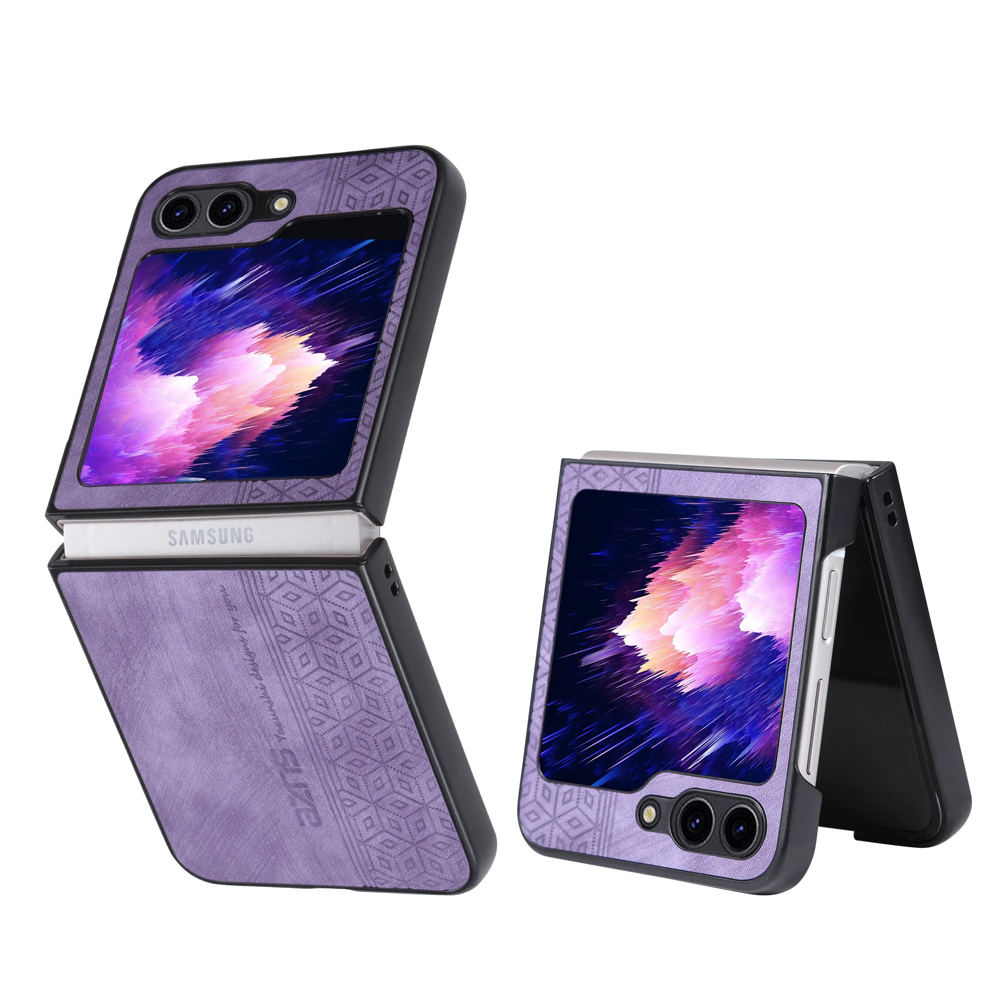 AZNS For Samsung Galaxy Z Flip6 5G Case PU Leather Coated PC Hard Phone Cover
