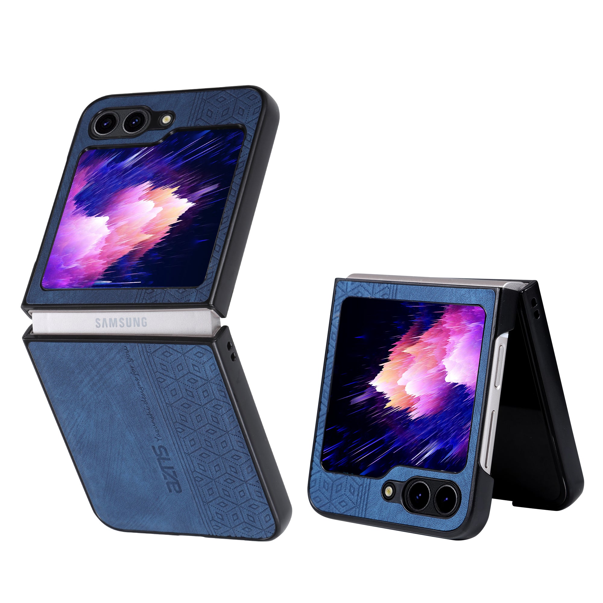AZNS For Samsung Galaxy Z Flip6 5G Case PU Leather Coated PC Hard Phone Cover