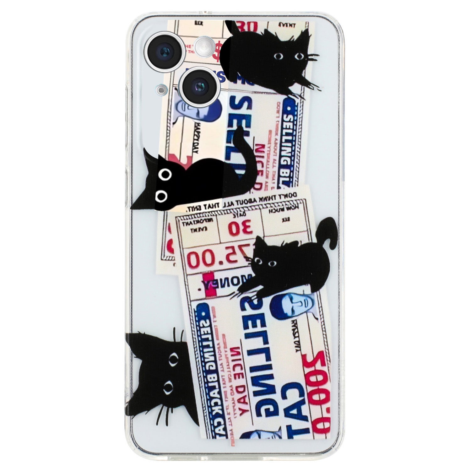For iPhone 15 Case Flexible TPU Pattern Printing Phone Back Shell