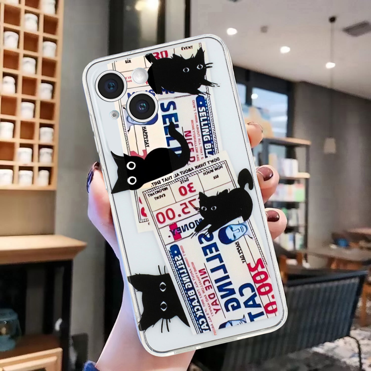 For iPhone 15 Case Flexible TPU Pattern Printing Phone Back Shell