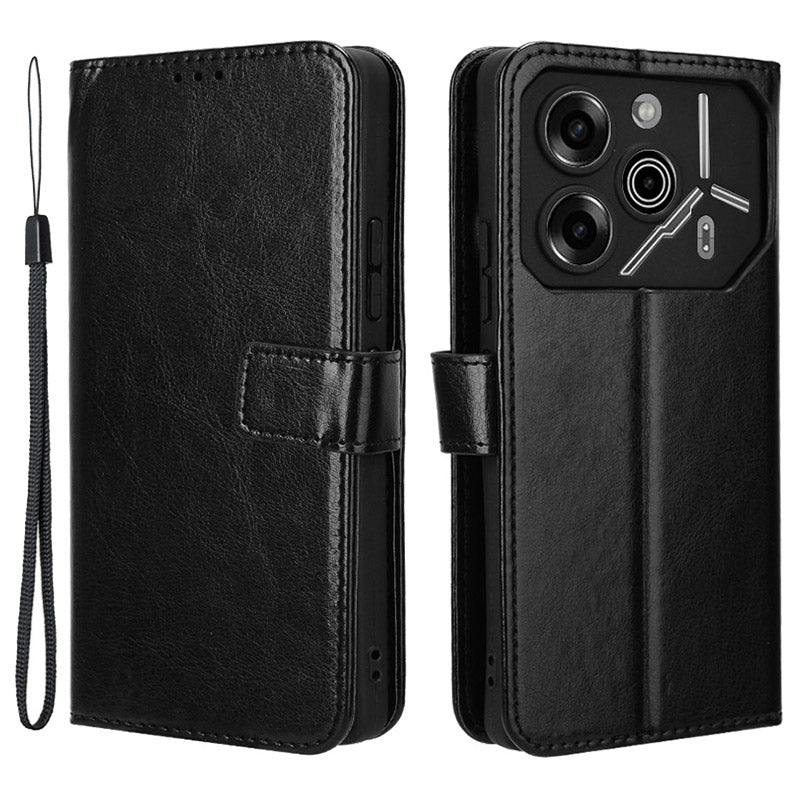 For Transsion Tecno Pova 6 Pro 5G LI9 Case Crazy Horse Texture Wallet Leather Phone Cover