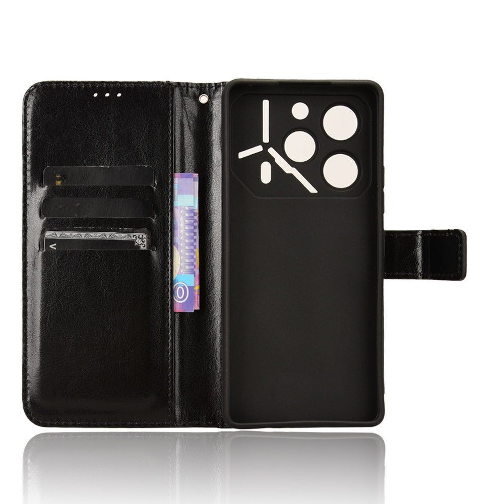For Transsion Tecno Pova 6 Pro 5G LI9 Case Crazy Horse Texture Wallet Leather Phone Cover