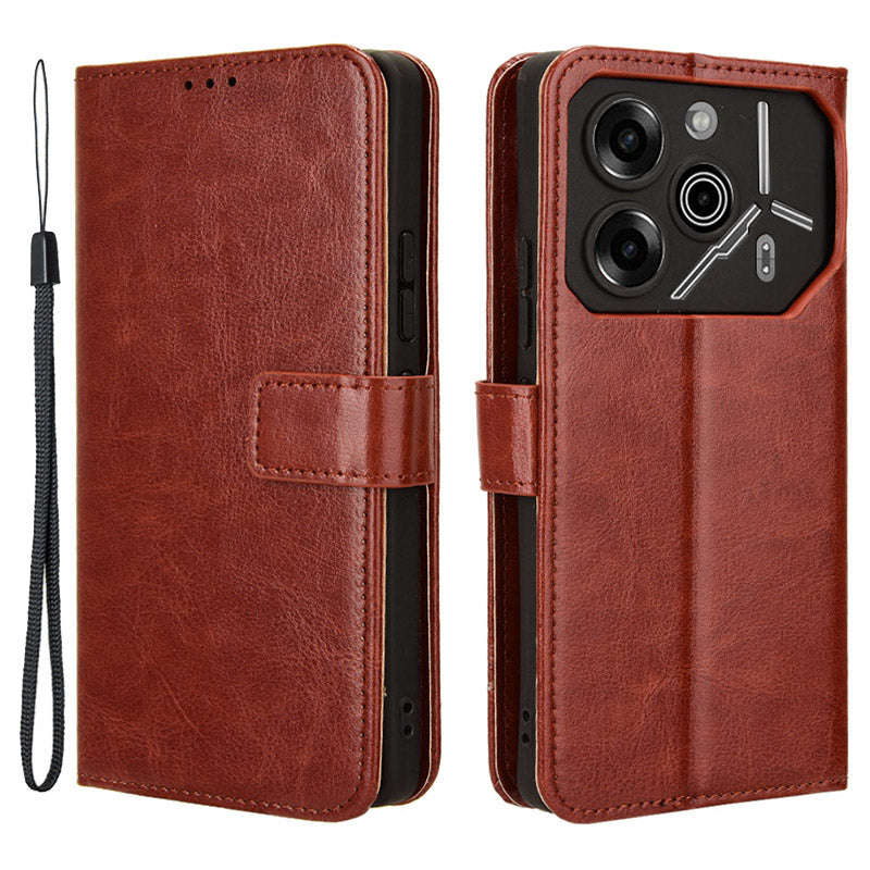 For Transsion Tecno Pova 6 Pro 5G LI9 Case Crazy Horse Texture Wallet Leather Phone Cover