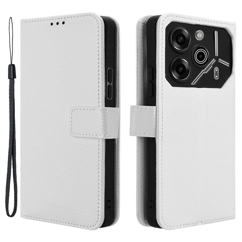 For Transsion Tecno Pova 6 Pro 5G LI9 Case Stand Wallet Diamond Texture Leather Phone Cover