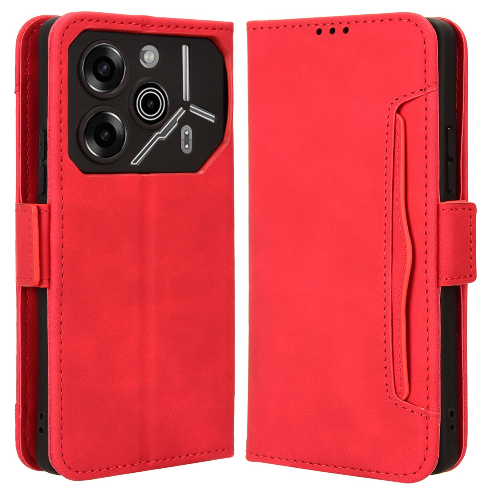 For Transsion Tecno Pova 6 Pro 5G LI9 Leather Case Multiple Card Slots Phone Cover