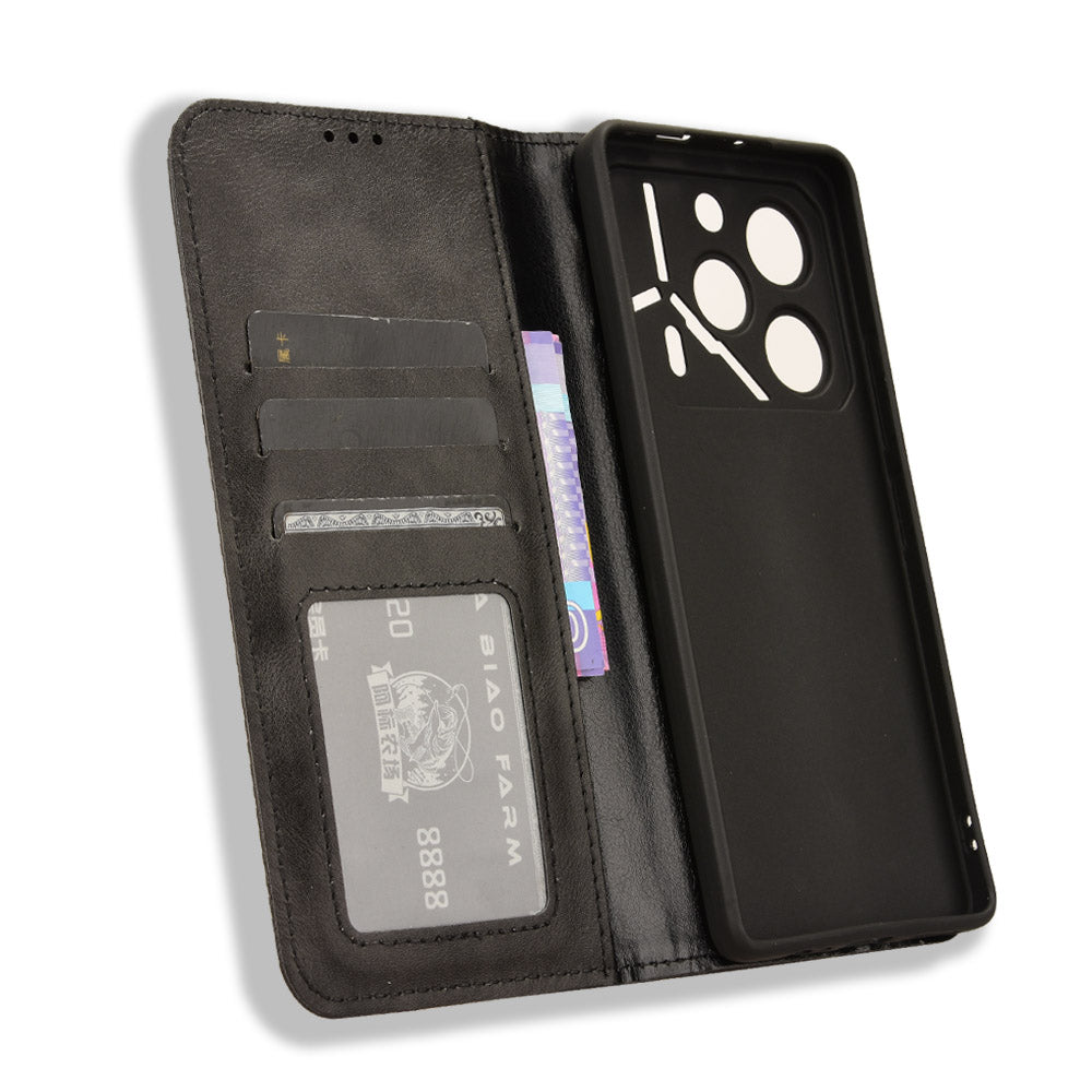 For Transsion Tecno Pova 6 Pro 5G LI9 Case Wallet Retro Texture Leather Phone Cover