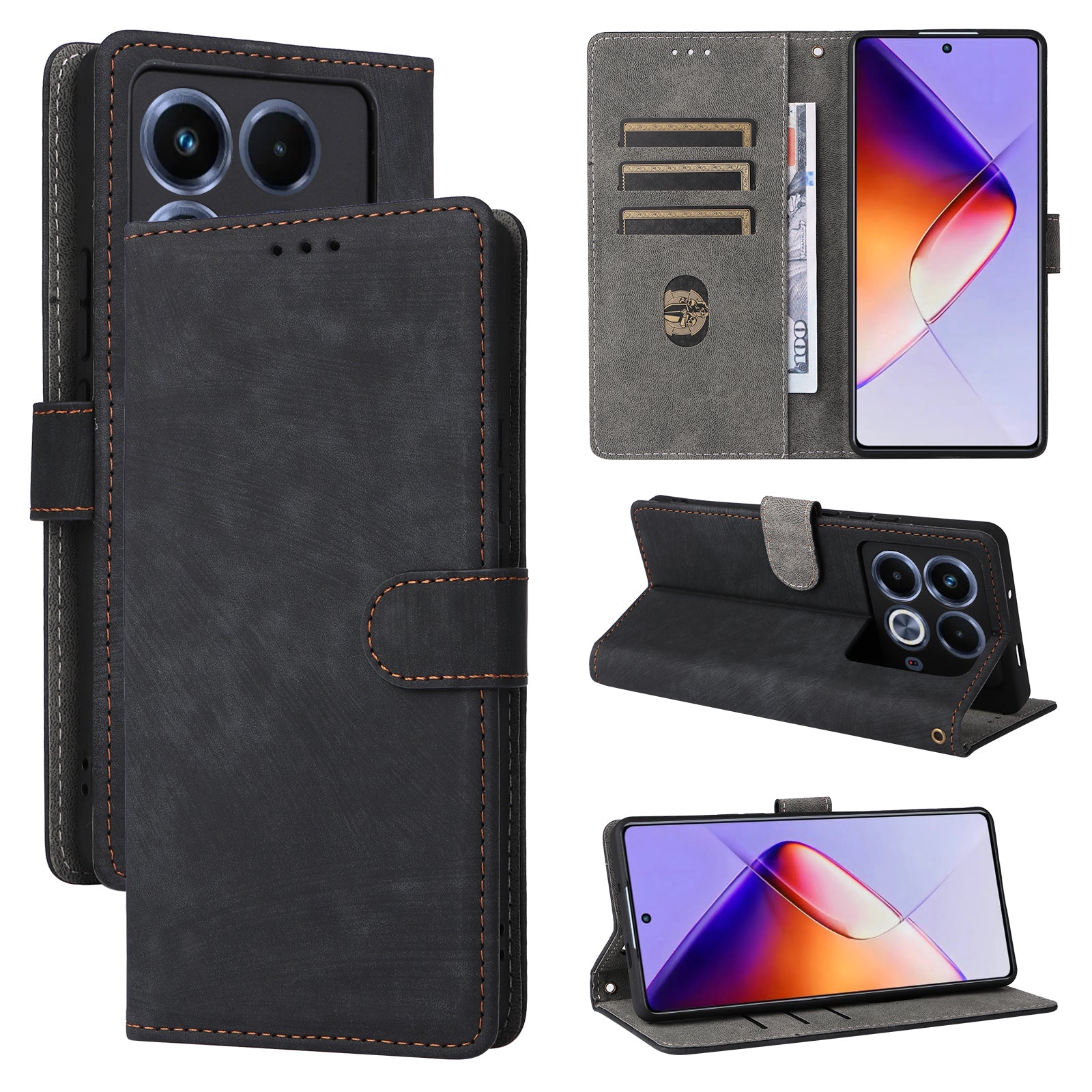 For Transsion Infinix Note 40 X6853 Case RFID Blocking Wallet PU Leather Stand Phone Cover