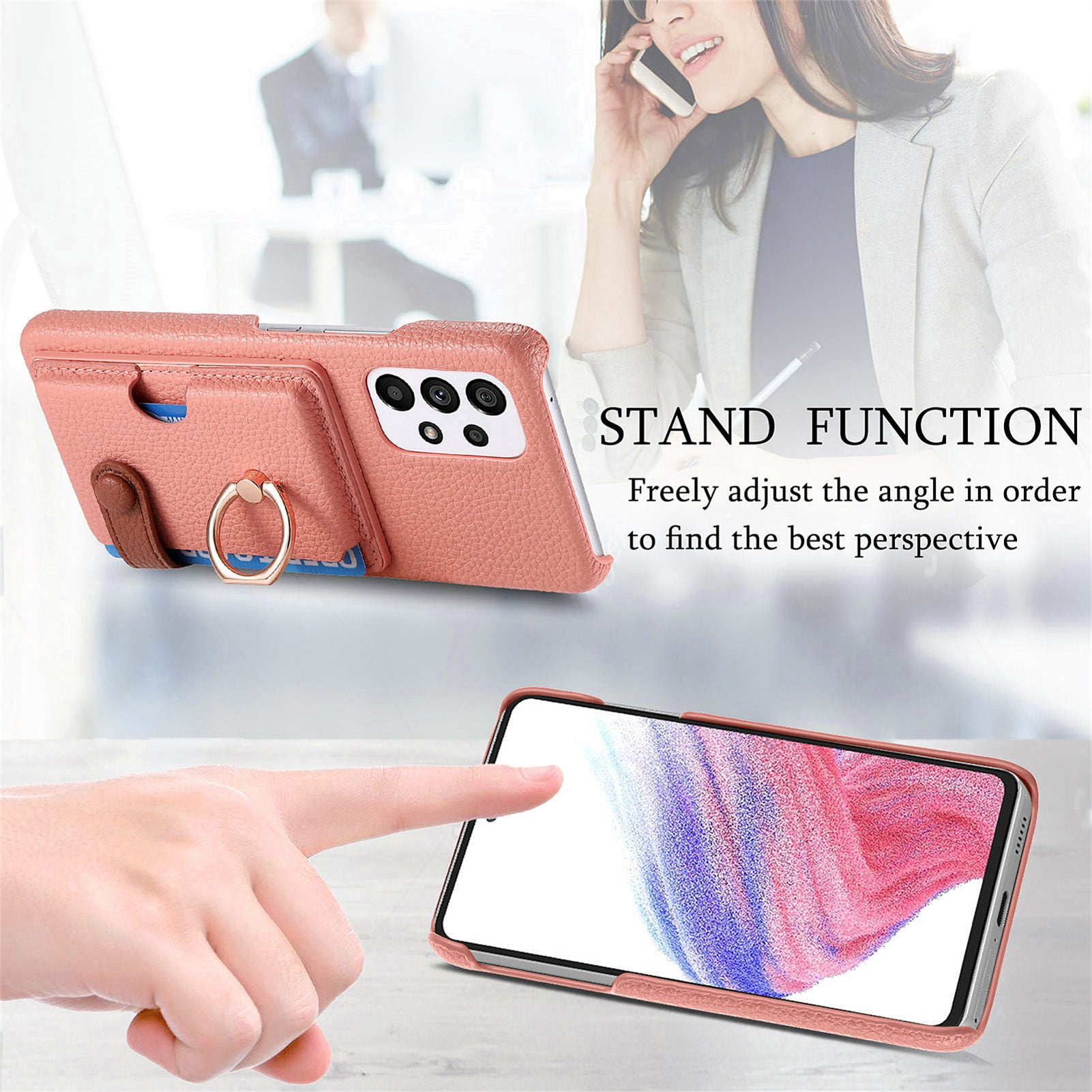 Y2 Kickstand Case for Samsung Galaxy A13 4G PU+PC+TPU Phone Cover