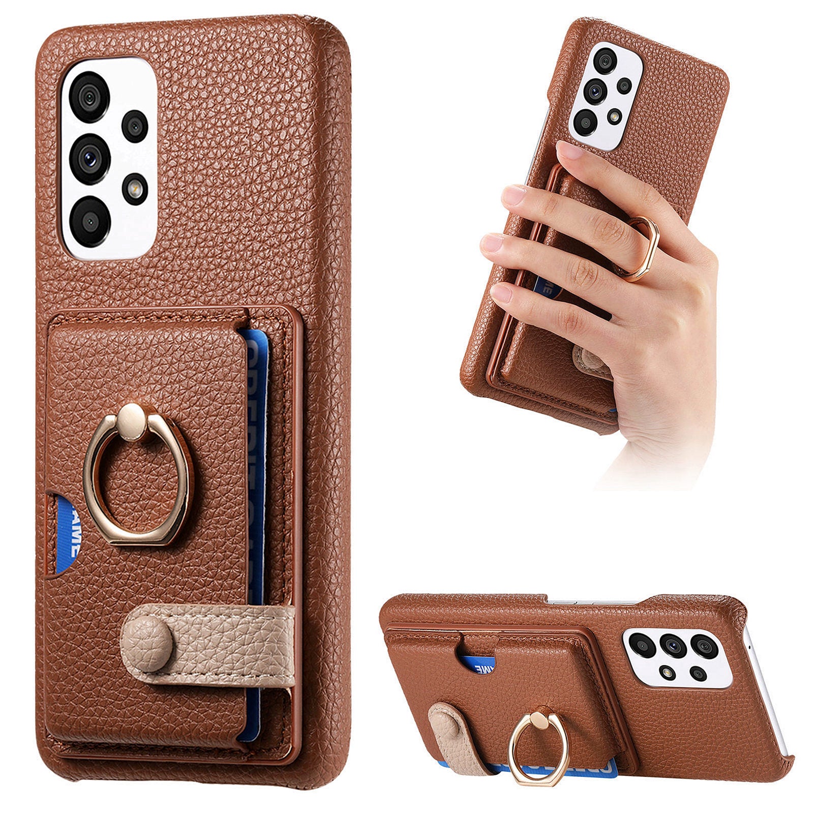 Y2 Kickstand Case for Samsung Galaxy A13 4G PU+PC+TPU Phone Cover