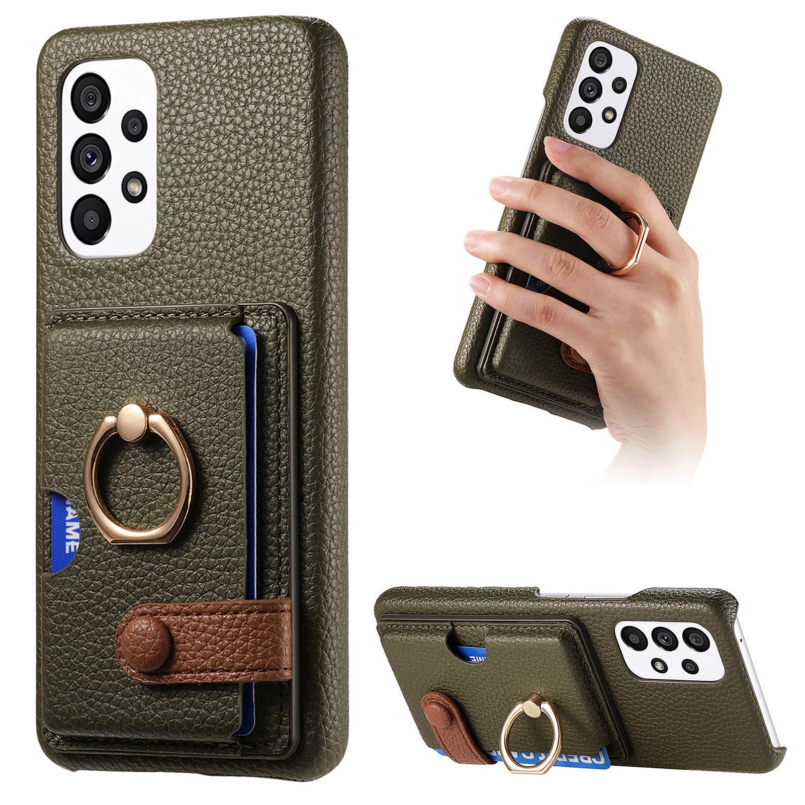 Y2 Kickstand Case for Samsung Galaxy A13 4G PU+PC+TPU Phone Cover