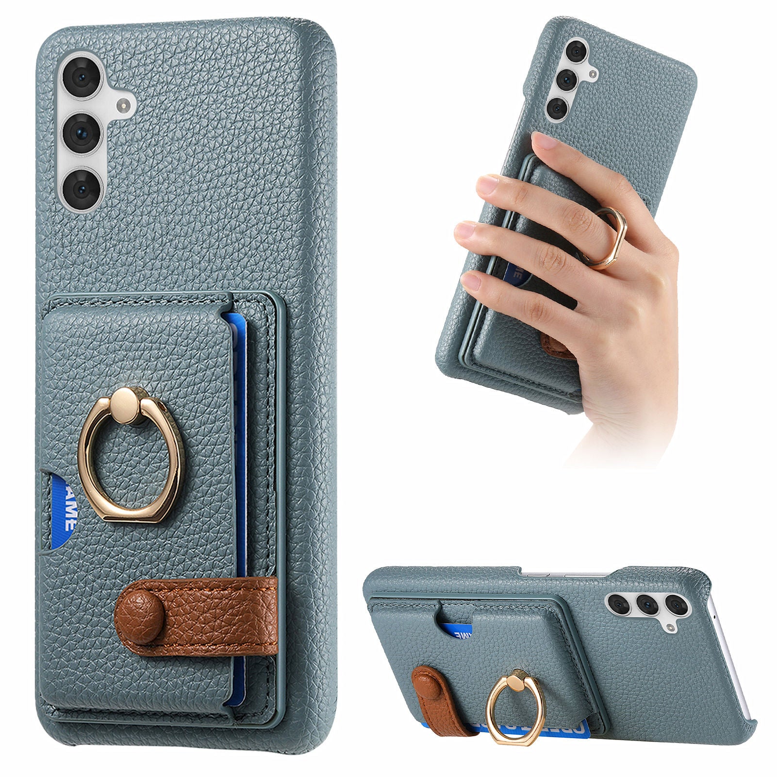 Y2 For Samsung Galaxy A55 5G Kickstand Case PU+PC+TPU Phone Cover with Card Slot