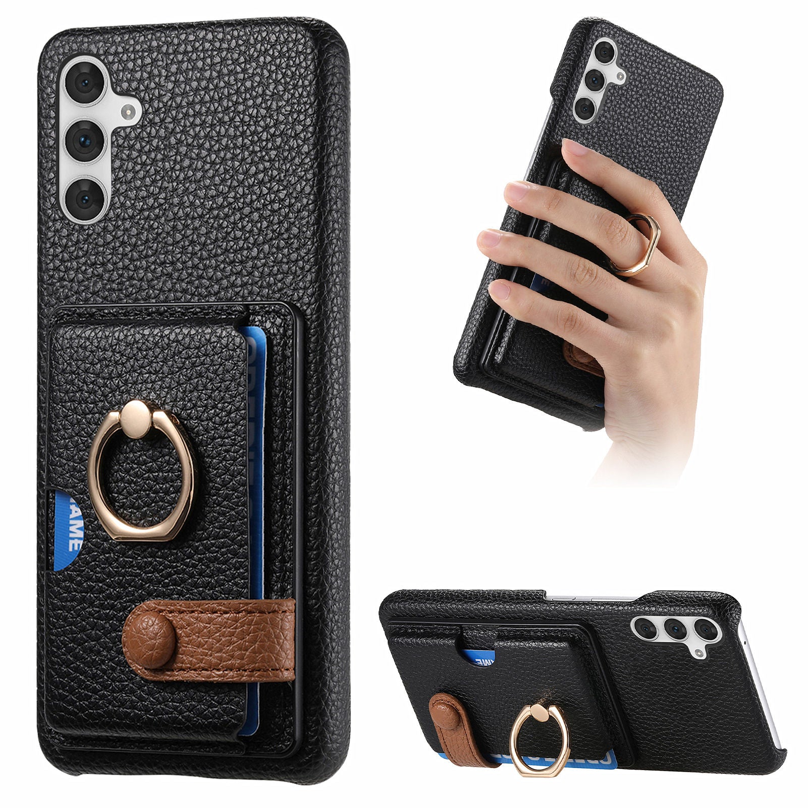 Y2 For Samsung Galaxy A55 5G Kickstand Case PU+PC+TPU Phone Cover with Card Slot