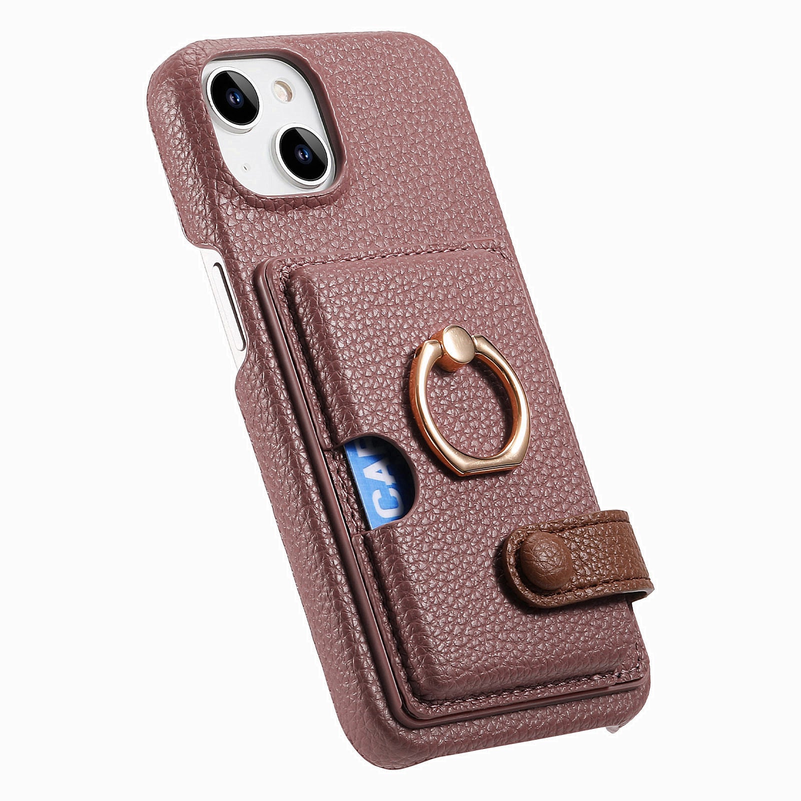 Y2 For iPhone 13 Slot PU+PC+TPU Phone Cover with Kickstand, Case Card